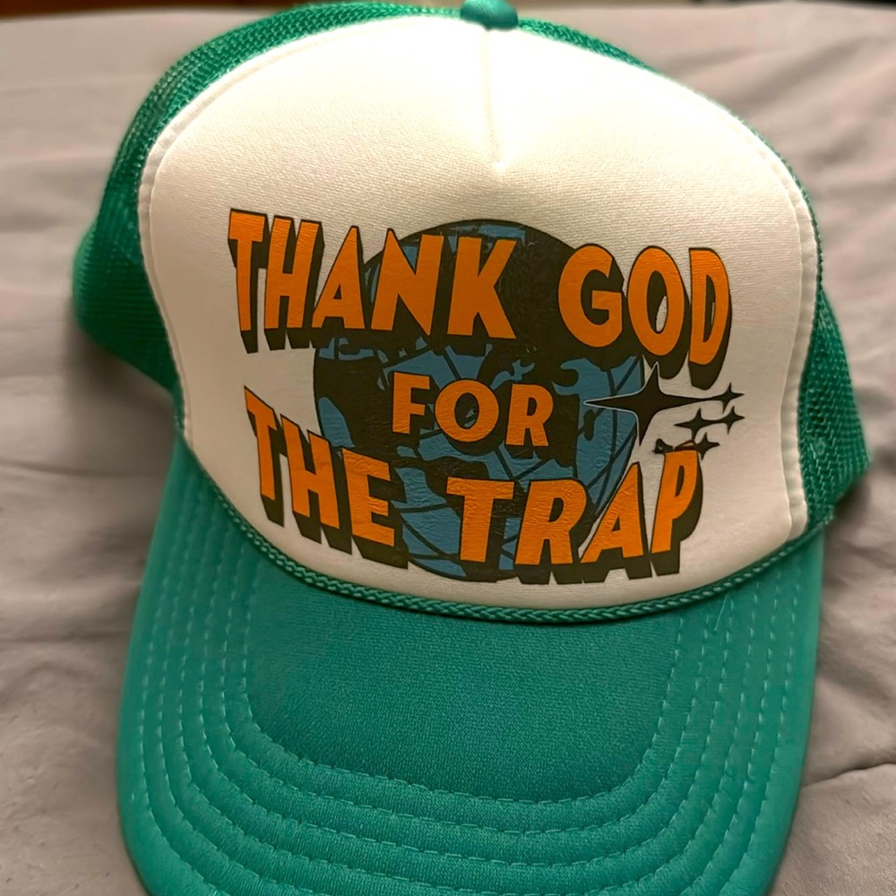 “THANK GOD FOR THE TRAP” trucker hat